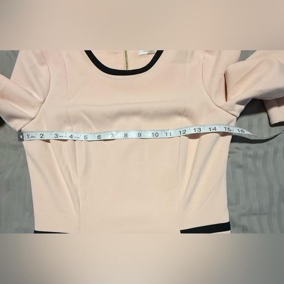 Calvin Klein Peach/Pink Sheath Dress with Bell Sleeves - Picture 8 of 9